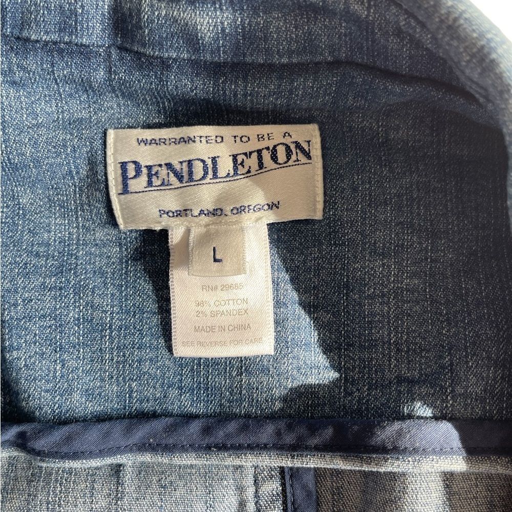 Pendleton Denim Jacket Size Large - image 4